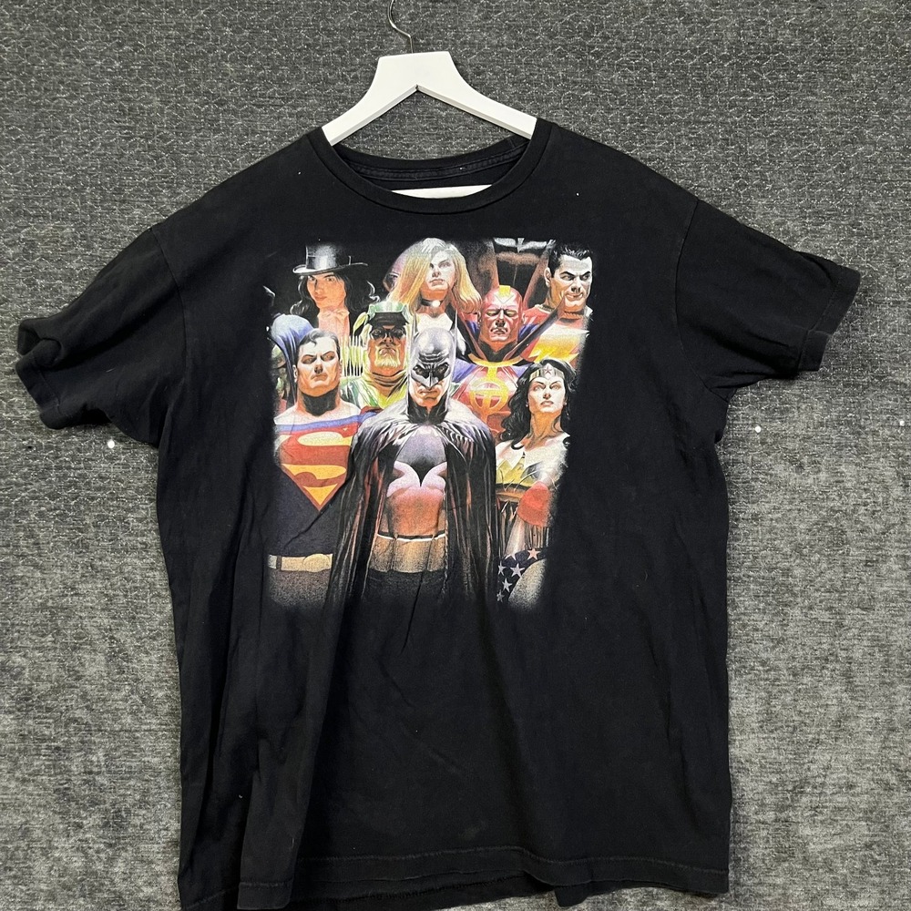 DC Comics Justice League Graphic T-Shirt Men's Black Crew Neck Short Sleeve - XL